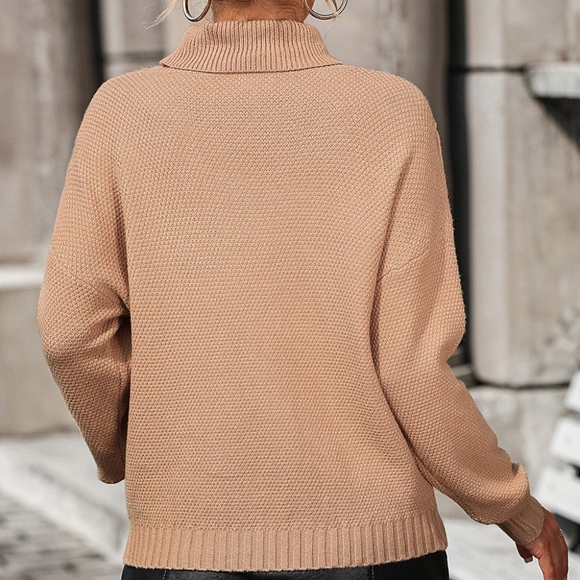 Esme Fringe Turtleneck Sweater - Tan - Picture 5 of 7